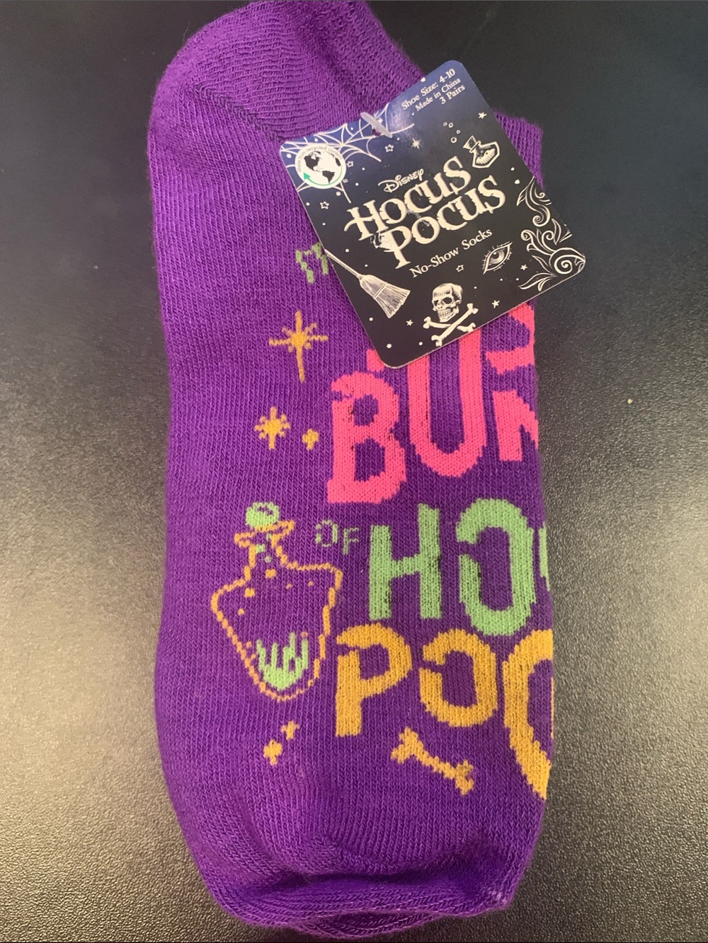 3 pairs Disney Hocus Pocus         No-Show Socks